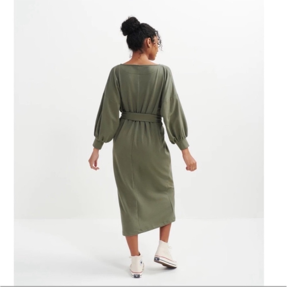 Amour Vert Vetiver Nour Fleur Reverie Terry Sweatshirt Dress OSFM - Picture 9 of 9